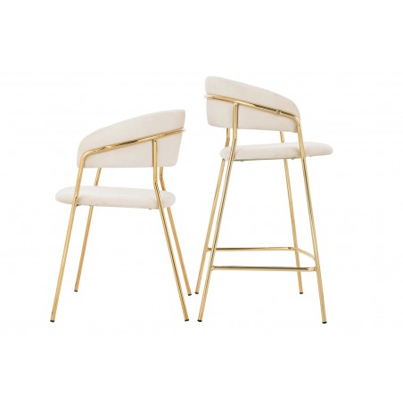 Hoker MARGO 65 beżowy - welur, podstawa złota