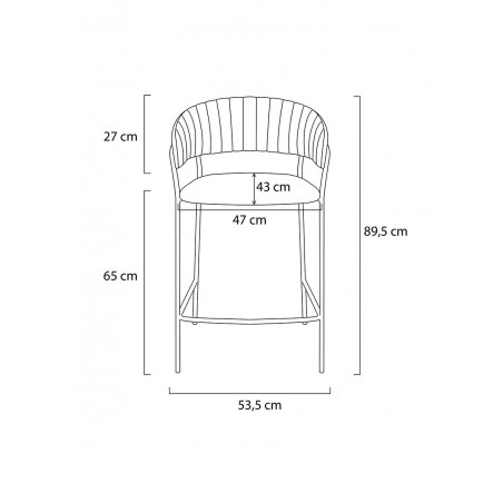 Hoker MARGO 65 beżowy - welur, podstawa złota