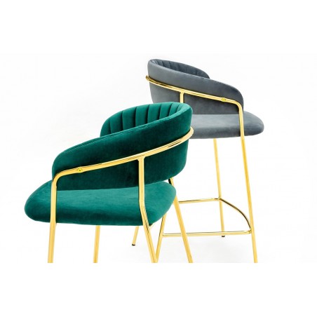 Hoker MARGO 65 ciemny szary - welur, podstawa złota