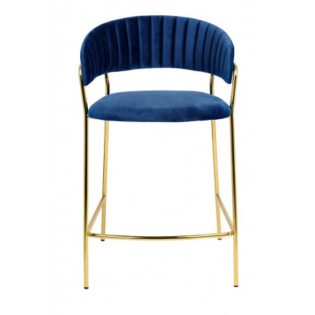 Hoker MARGO 65 ciemny niebieski - welur, podstawa złota