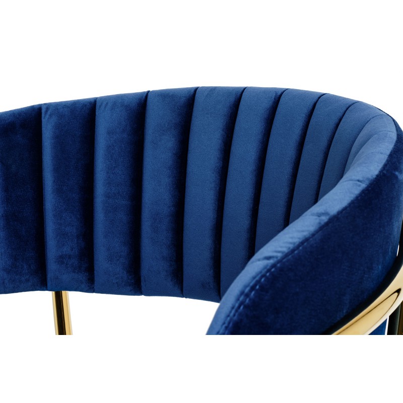 Hoker MARGO 65 ciemny niebieski - welur, podstawa złota