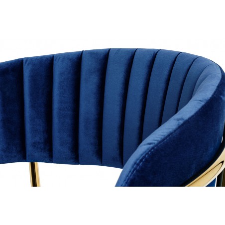 Hoker MARGO 65 ciemny niebieski - welur, podstawa złota