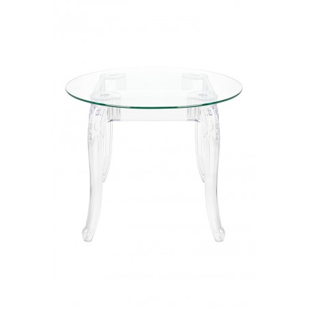 Stół KING ROUND 90 transparentny - poliwęglan, szkło hartowane