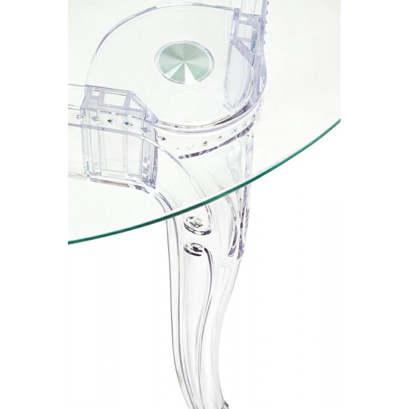 Stół KING ROUND 90 transparentny - poliwęglan, szkło hartowane