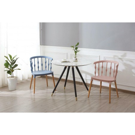 Stół PADRINO 90 - MDF, drewno, metal