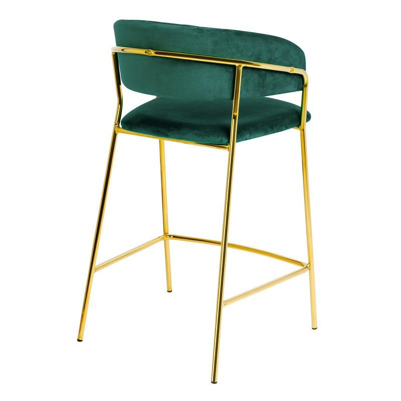 Hoker MARGO 65 ciemny zielony - welur, podstawa złota