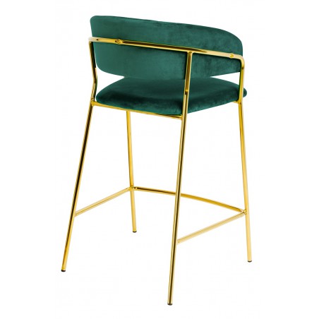 Hoker MARGO 65 ciemny zielony - welur, podstawa złota