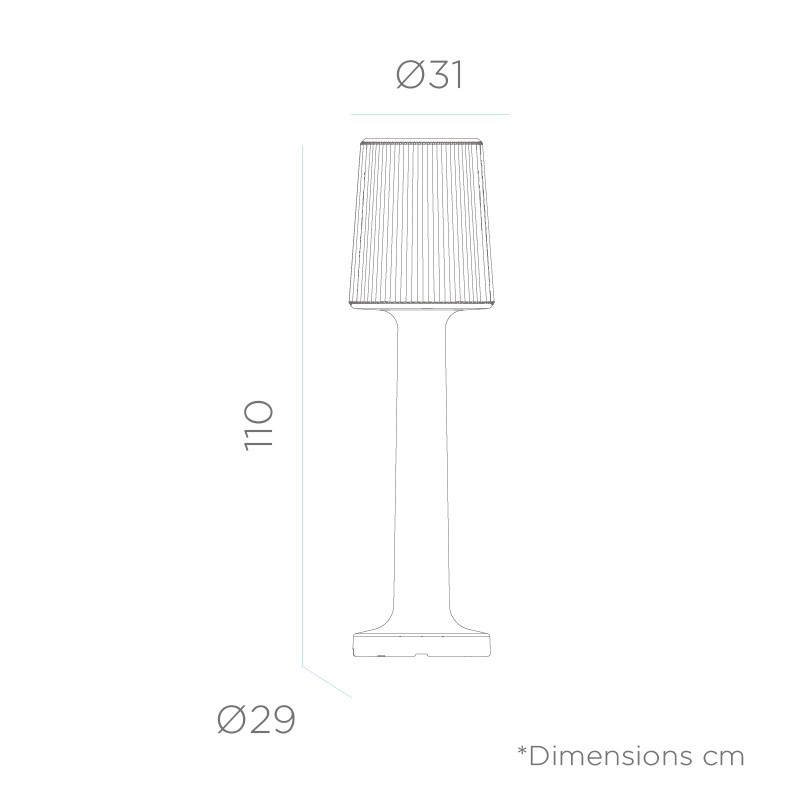 NEW GARDEN lampa ogrodowa CARMEN 110 B biała - LED, wbudowana bateria