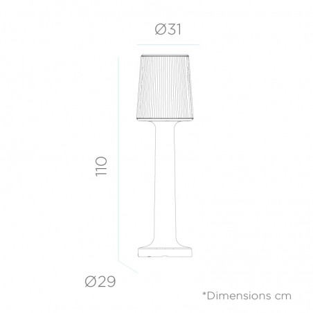 NEW GARDEN lampa ogrodowa CARMEN 110 B biała - LED, wbudowana bateria