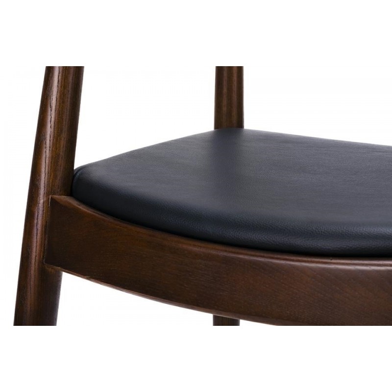 Krzesło KENNEDY ciemnobrązowe - drewno jesion, ekoskóra