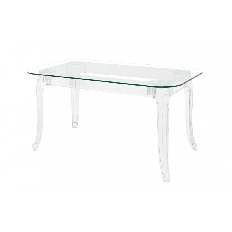 Stół KING 160 transparentny - poliwęglan, szkło hartowane