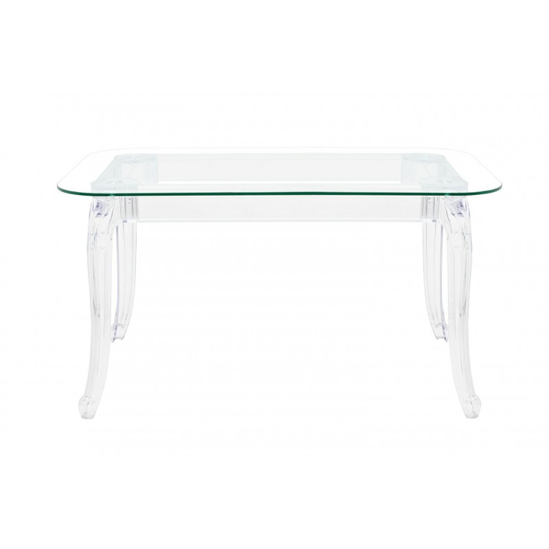 Stół KING 160 transparentny - poliwęglan, szkło hartowane