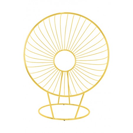 Fotel GABBIA STAND złoty z podnóżkiem