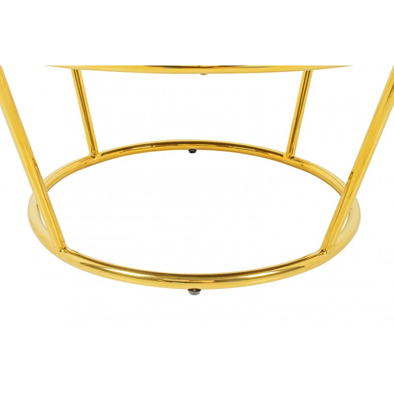 Fotel GABBIA STAND złoty z podnóżkiem