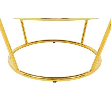 Fotel GABBIA STAND złoty z podnóżkiem