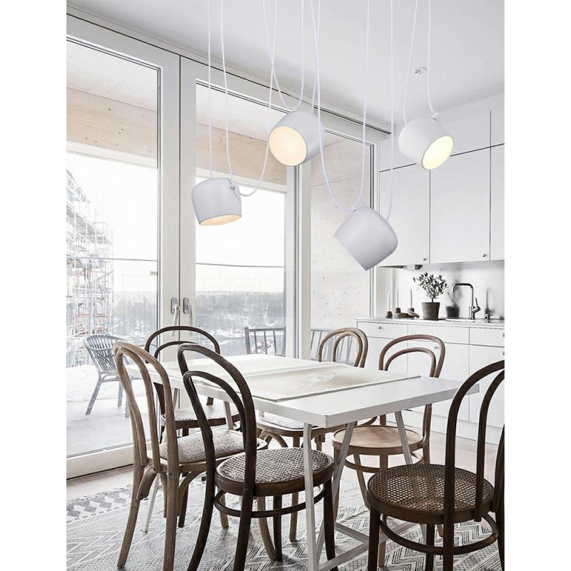 Lampa wisząca EYE 4 biała - LED, aluminium