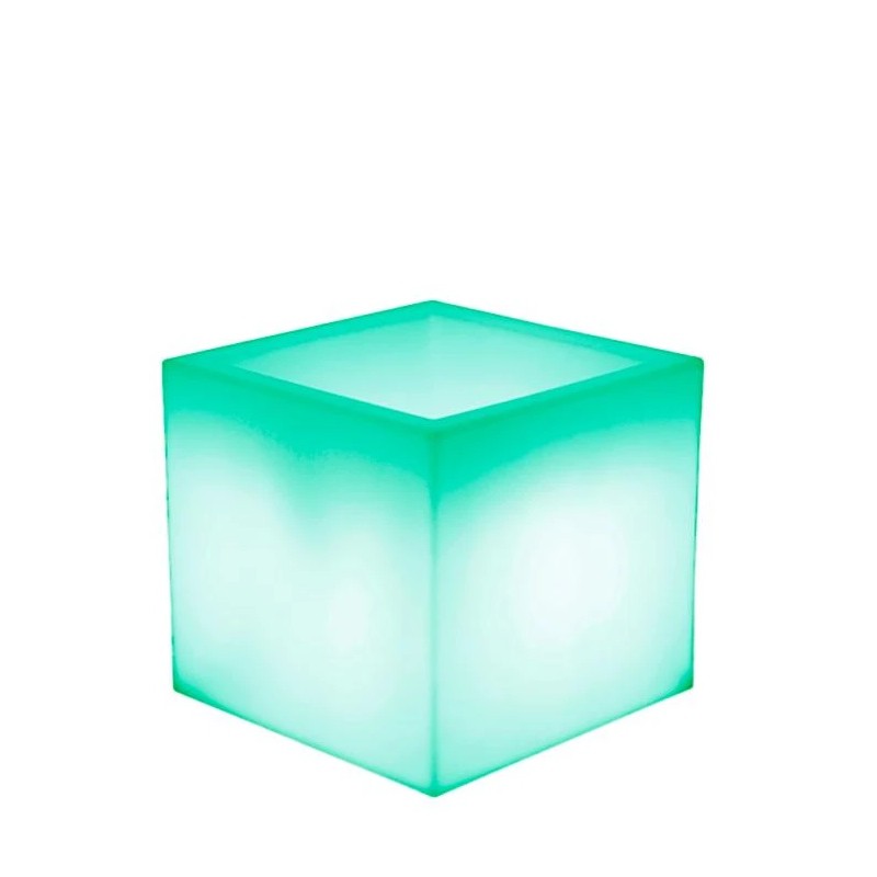 NEW GARDEN donica NARCISO 40 SOLAR biała - LED, sterowana pilotem