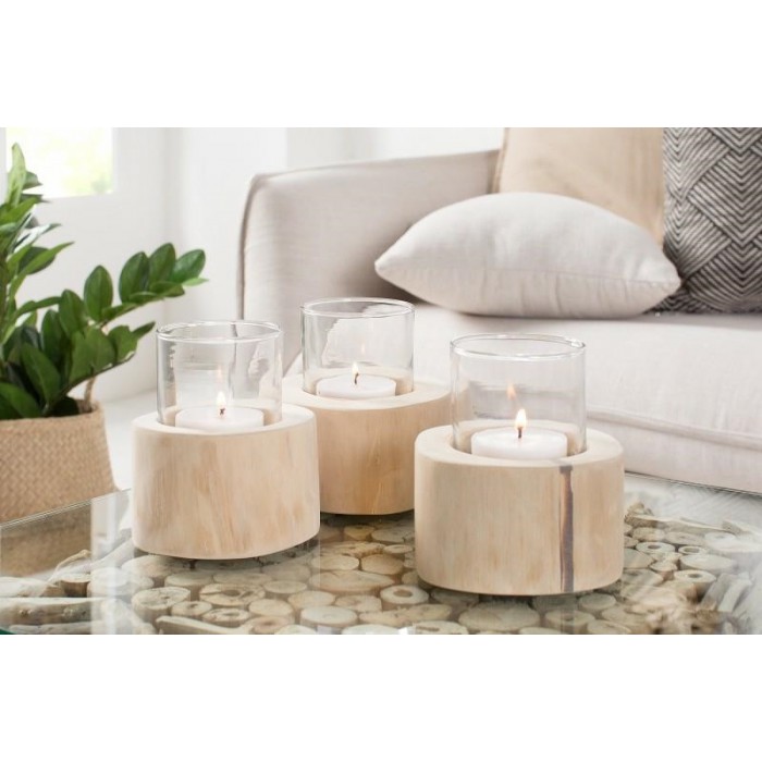INVICTA świecznik LIMOTION 3 elementy - drewno,...