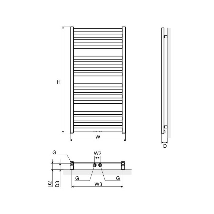 Excellent Horos Grzejnik Łazienkowy 96x50 czarny