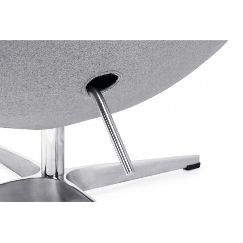 Fotel EGG CLASSIC szary popielaty.18 - wełna, podstawa aluminiowa