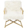 KARE fotel MR. FLUFFY biały / złoty