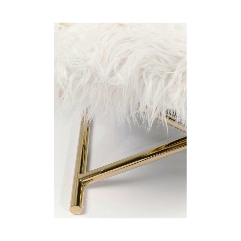 KARE fotel MR. FLUFFY biały / złoty