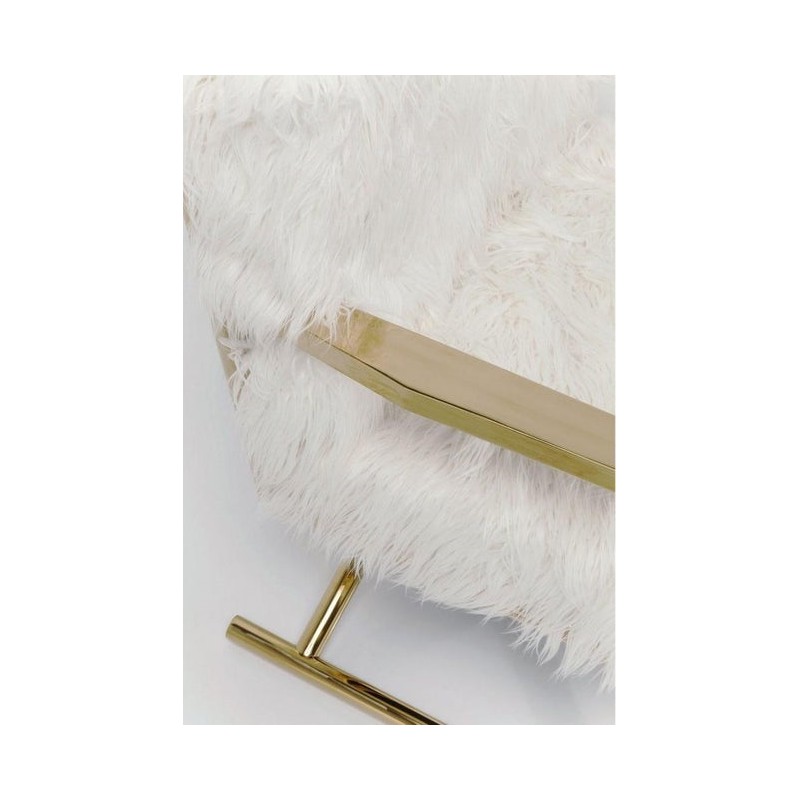 KARE fotel MR. FLUFFY biały / złoty