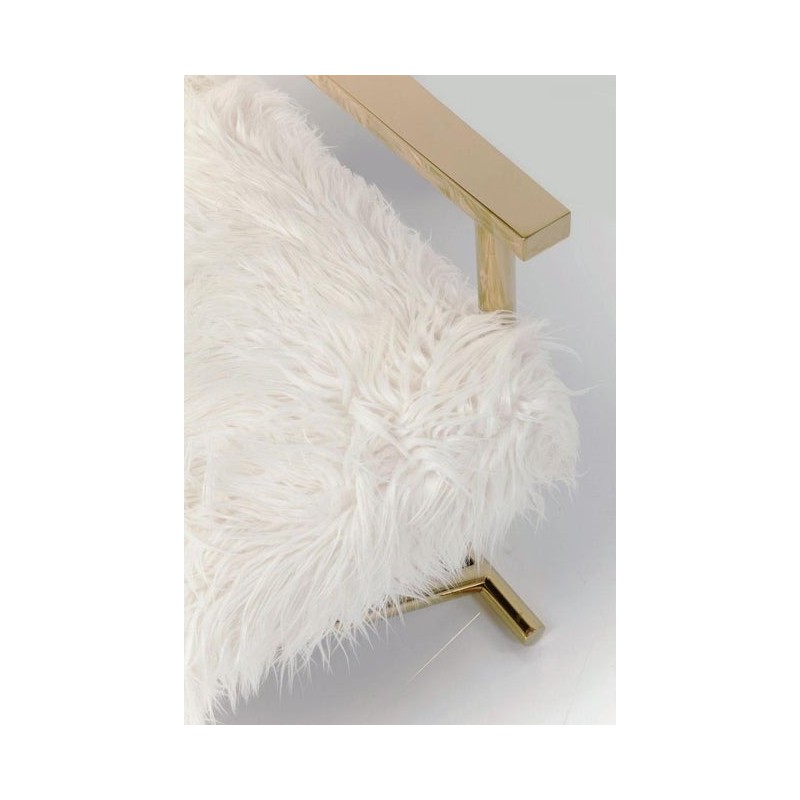 KARE fotel MR. FLUFFY biały / złoty