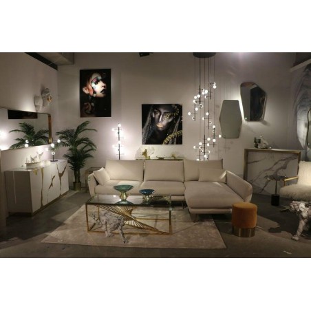 KARE fotel MR. FLUFFY biały / złoty