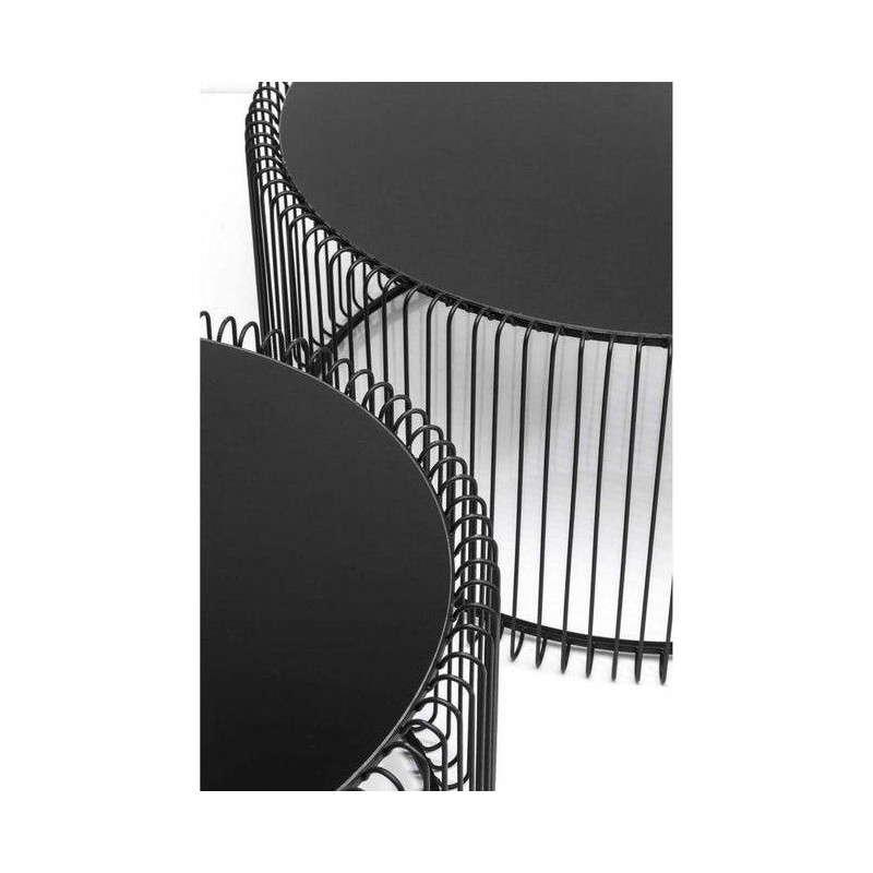 KARE zestaw stolików kawowych WIRE czarny