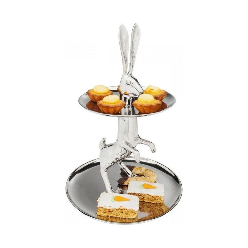 KARE patera / etażerka BUNNY srebrna