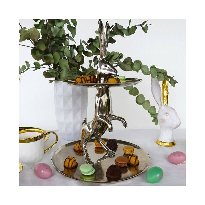 KARE patera / etażerka BUNNY srebrna