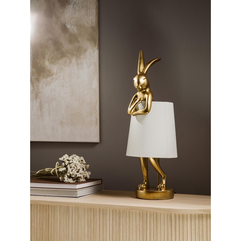 KARE lampa stołowa RABBIT złota / biała