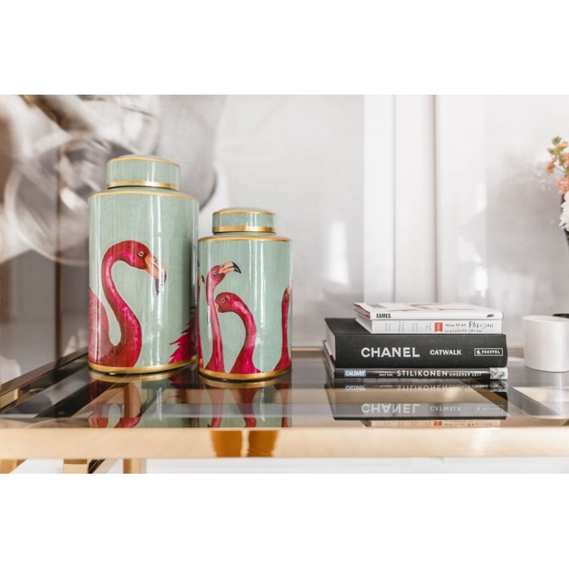 KARE słoik dekoracyjny FLAMINGOS 39cm