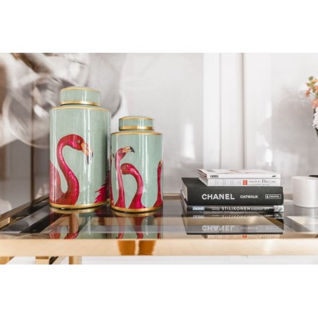 KARE słoik dekoracyjny FLAMINGOS 39cm