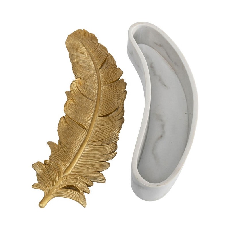 KARE pojeminik na biżuterię ZETA  biały / złoty