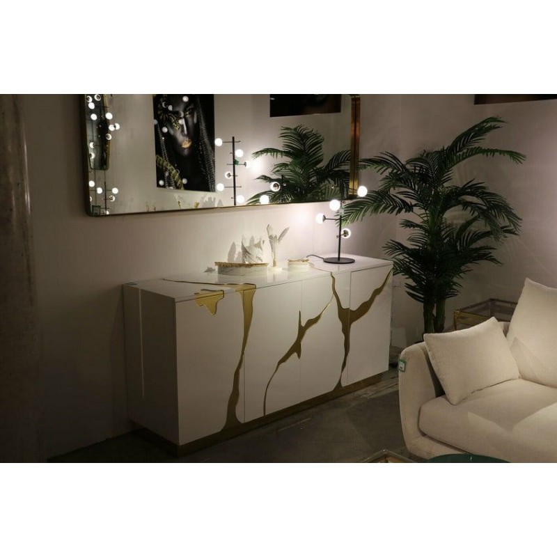 KARE pojeminik na biżuterię ZETA  biały / złoty