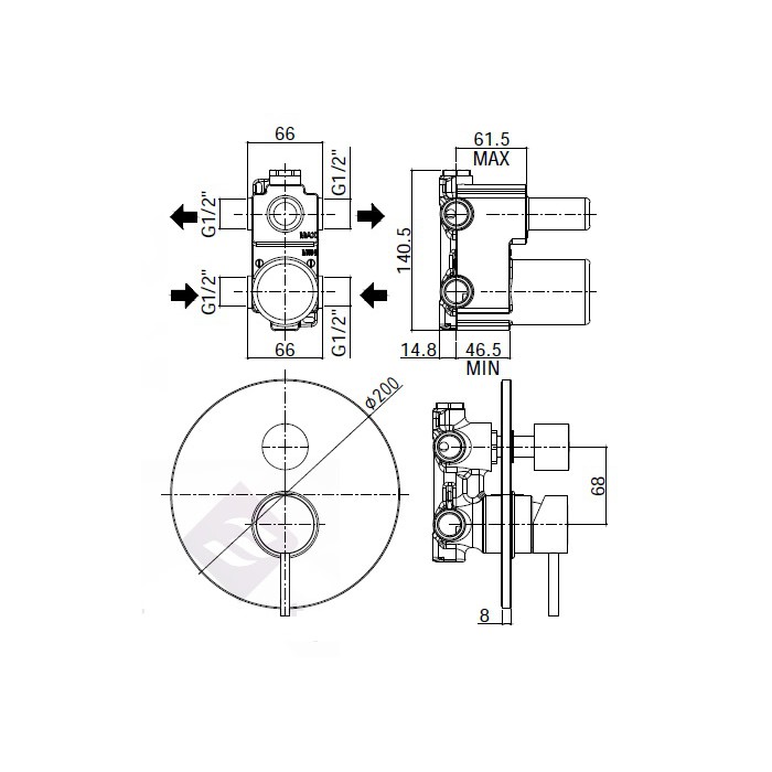 Paffoni Light Zestaw natryskowy podtynkowy...