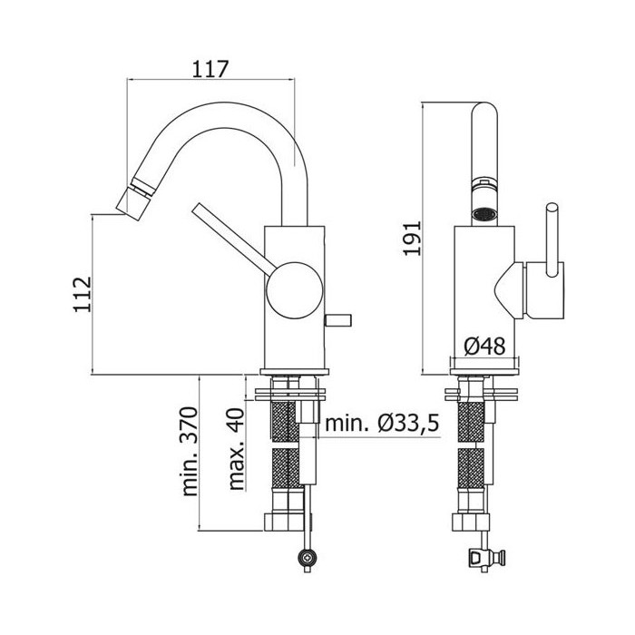 Paffoni Light Kompletna Bateria bidetowa...