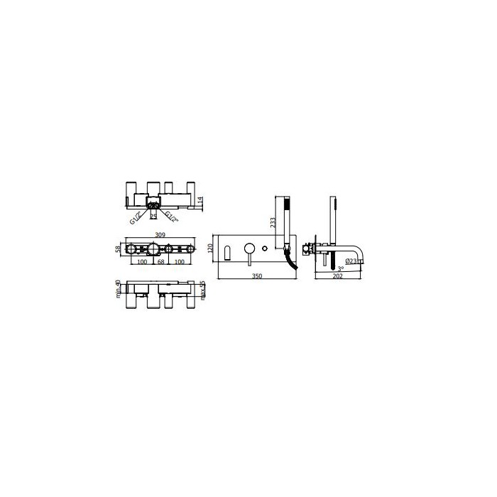 Paffoni Light Kompletna bateria wannowa...
