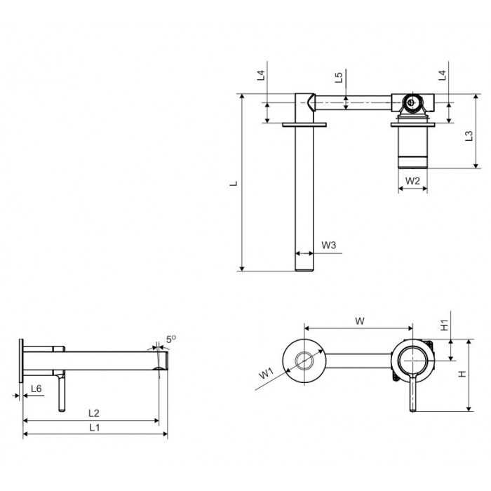 Excellent PI Bateria umywalkowa podtynkowa biała