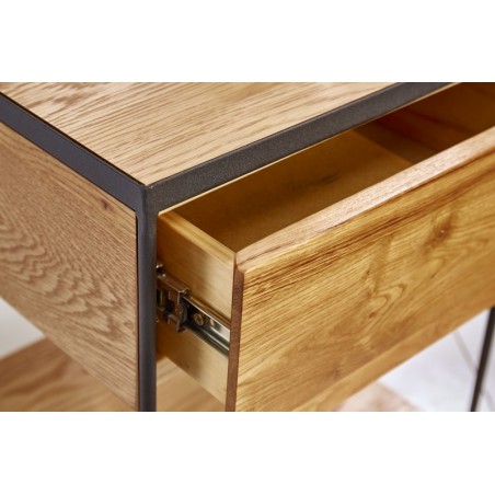 INVICTA stolik nocny SCORPION 40 cm dąb - lite drewno, metal