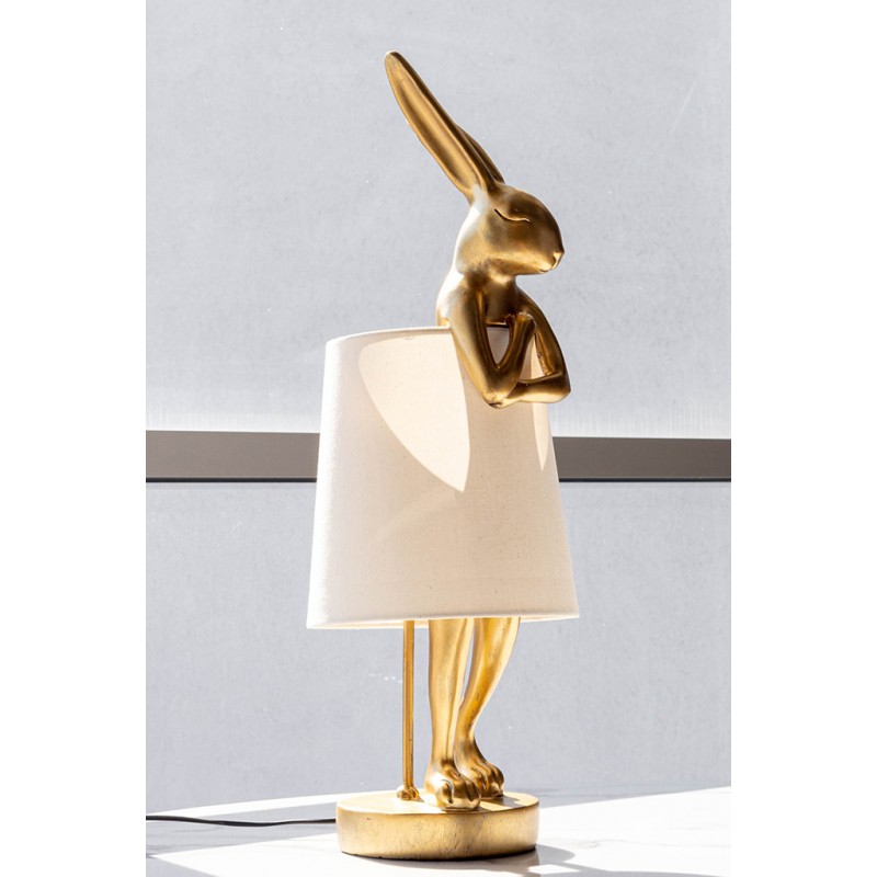 KARE lampa stołowa RABBIT złota / biała
