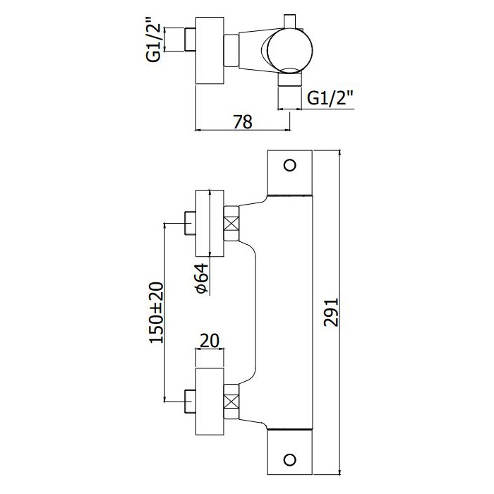 Paffoni Light Bateria natryskowa ścienna...