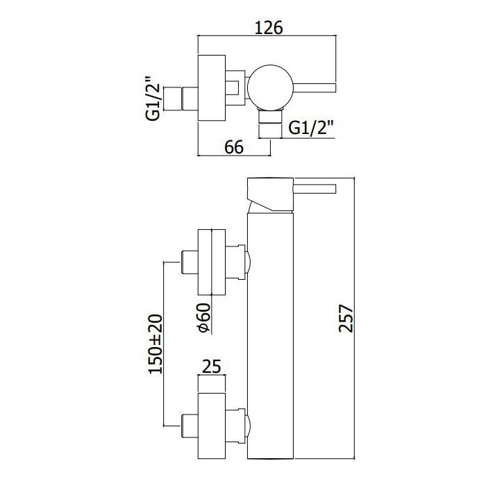 Paffoni Light Bateria natryskowa ścienna...