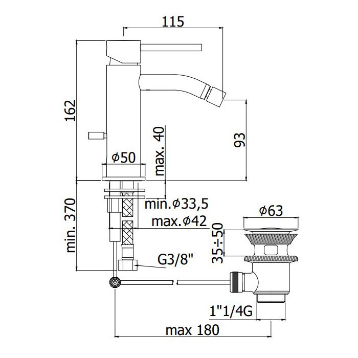 Paffoni Light Kompletna Bateria bidetowa...