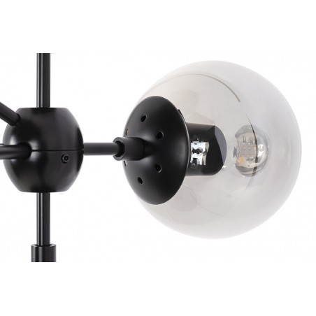 Lampa wisząca PLANETARIO 10 czarna - klosze dymione