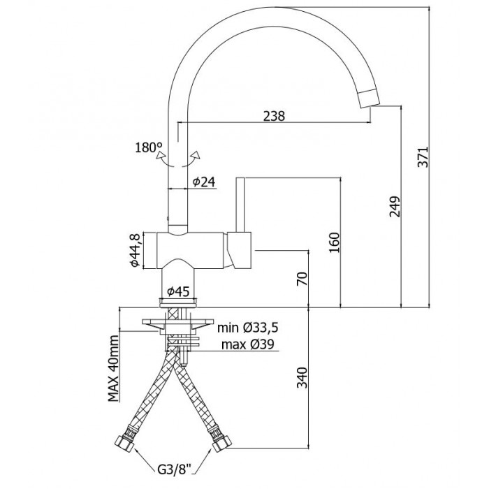 Paffoni Light Bateria zlewozmywakowa kuchenna...