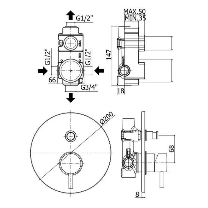 Paffoni Light Zestaw wannowo-prysznicowy...