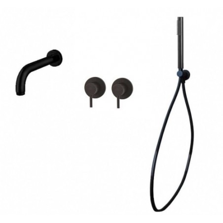 Paffoni Light Zestaw wannowo-prysznicowy podtynkowy Czarny mat
